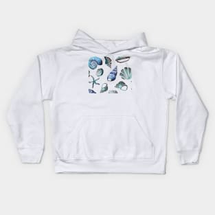 South pacific sea shells Kids Hoodie